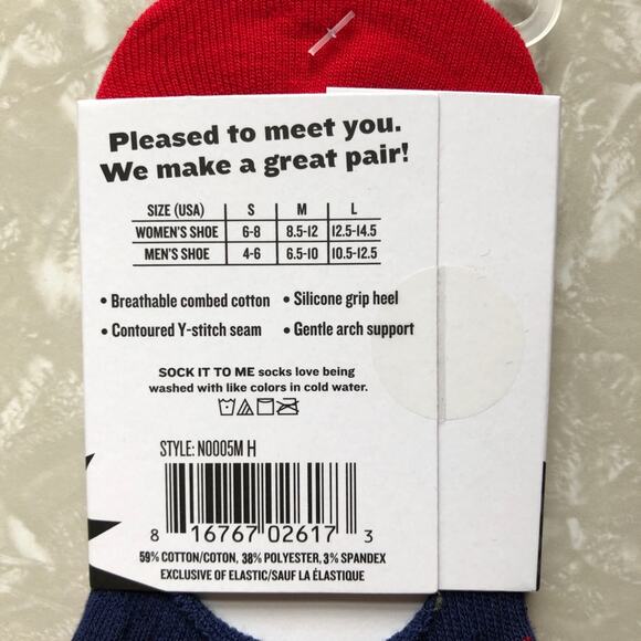Sock It To Me Red Limited Uniquely Mismatched Cat Luchador Wrestler No Show Sock - Picture 5 of 6